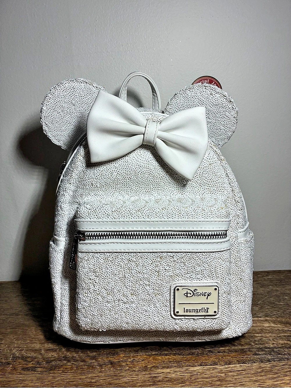 Loungefly Disney Minnie Mouse Sequin Wedding Mini Backpack - White